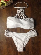 Hollow Cut Halter Net Two Piece Bikini