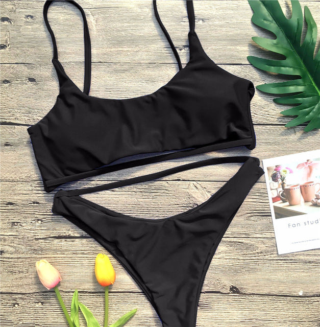Bound2 Solid Strappy Bikini