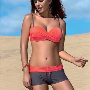 Two Piece Push Up Boy Shorts Bikini