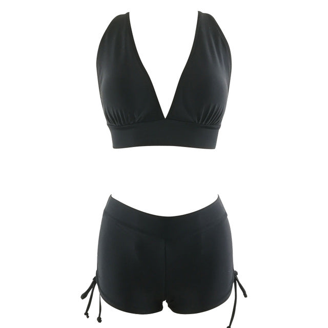Solid Super Push Up Bandage Hip Hugger Bikini