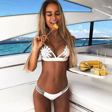 Mesh Sunflower White Two Piece Bikini