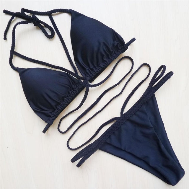 Pick Your Favorite Color! Strappy Thong Bikini