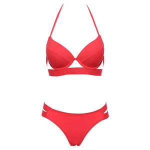 Andzhelika Brazilian Low Waist Strappy Halter Top Bikini