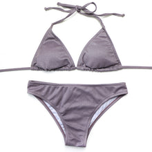 Shine Bright Like a Diamond Gold/Silver Glitter Halter Brazilian Bikini