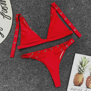 Black Riveted Monokini