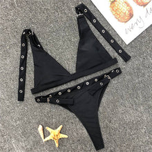 Black Riveted Monokini