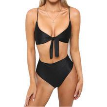 Amarelo High Waist Bandage Chest Bikini