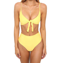 Amarelo High Waist Bandage Chest Bikini